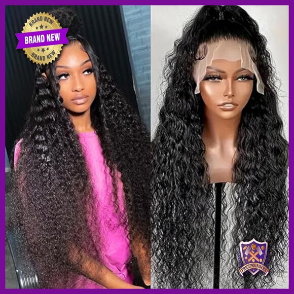 20 Inch Human Hair 360 Lace Front Wig Water Wave Glueless Pre Plucked